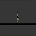 Decorative Weapon Knife With Intricate Blade Design Black And Gold Handle On Circular Display Platform