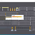 Fencing Types and Construction Barriers with Metal Designs and Safety Cones