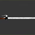 Long Sword With Red Black Handle And Patterned Blade On Gray Background With Reflection