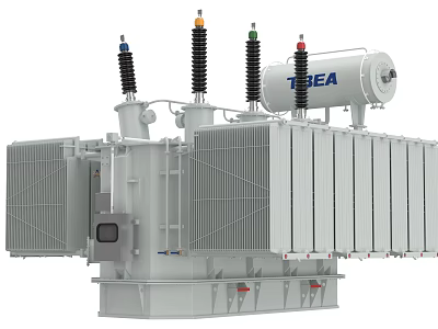 High Voltage Industrial Power Transformer TBEA With Cylindrical Bushings And Radiator Panels 3d model