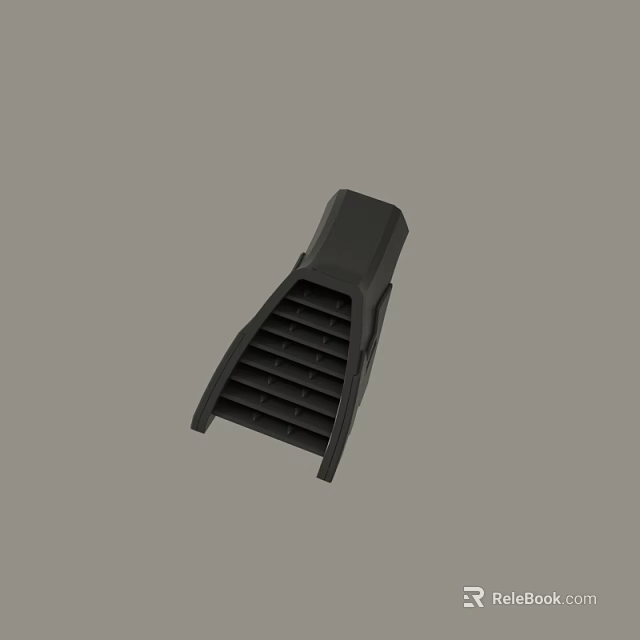 Black Grille Vent Component With Slotted Functional Structure Design 3d model 