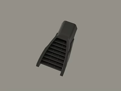 Black Grille Vent Component With Slotted Functional Structure Design 3d model
