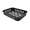 Black Plastic Tray With Grid Openwork Design For Home Storage Organization