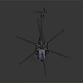 Advanced Space Exploration Helicopter With Transparent Cockpit Rotors And Dark Background