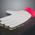 Practical Household Glove with White Palm Section Red Wrist Design and Yellow Red Edges