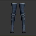 Blue Knee High Socks Design With White Stripe Pattern And Glossy Finish