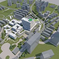 Modern Hospital Building with Outpatient Department Glass Facade and Multi storey Structure
