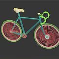 Teal Modern Bicycle With White Seat Black Handlebars And White Rims