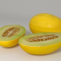 Fresh Yellow Honeydew Melon With Whole And Sliced Halves Juicy Flesh And Seeds