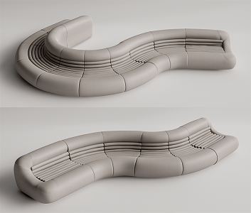 modern shaped sofa curved sofa 3d model