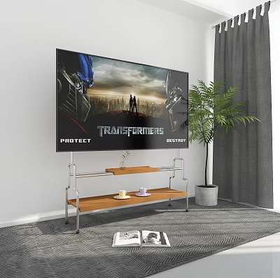 Iron Art TV Shelf In Modern Living Room 3d model