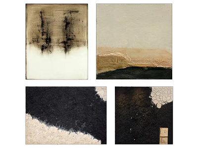 Abstract Paintings With Textured Surfaces Neutral Tones And Layered Brushstrokes 3d model