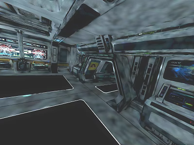 Sci Fi Control Room With Multiple Screens Control Consoles And Illuminated Interfaces 3d model