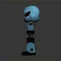 Blue Robot 3D Model Character With Mechanical Armor Open Arms Standing Design 3d model