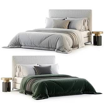 Minotti modern double bed 3d model