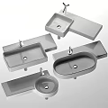 Modern Wall Mounted Bathroom Washbasins With Countertop Faucet Square And Round Designs