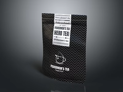 Bardmans Professional Grade Tea Packaging With Black White Chevron Pattern 3d model