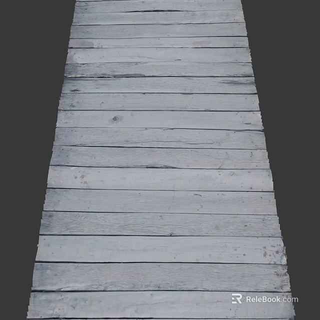 Garden Path Paving With Light Colored Wooden Planks And Natural Weathered Texture 3d model 
