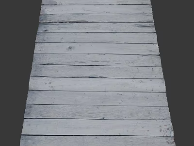 Garden Path Paving With Light Colored Wooden Planks And Natural Weathered Texture 3d model