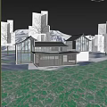 Public Building Visitor Center Building Exhibition Hall Small Public Building Cafe Building Post Building 3d model