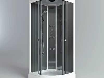 Modern Shower Sauna Enclosure With Glass Door And Interior Steam Fixtures 3d model