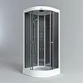 Modern Shower Sauna Enclosure With Glass Door And Interior Steam Fixtures