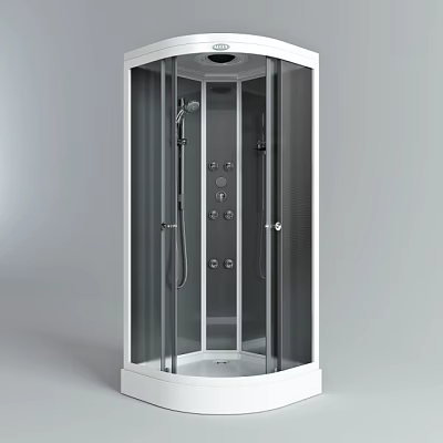 Modern Shower Sauna Enclosure With Glass Door And Interior Steam Fixtures 3d model