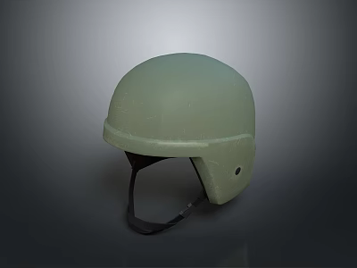 Light Green Protective Helmet Shell Design With Chin Strap And Side Vents 3d model