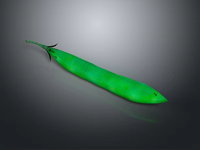 Fresh Green Pea Pod Isolated on Gray Background for Food Photography 3d model