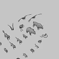 Diverse Cartoon Animal Collection Featuring Birds Mammals Reptiles And Small Pets