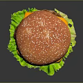 Juicy Cheeseburger with Fresh Lettuce Tomato Onion Rings and Sesame Seed Bun