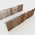Decorative Room Dividers With Various Laser Cut Patterns For Home Interior 3d model