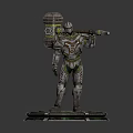 Game and Movie Character in Ornate Armor Holding Large Hammer on Hexagonal Platform