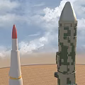 Military Weapon System Featuring Camouflage Truck Mounted Missile Launcher Desert Deployment Ready