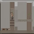 Modern Entryway Room Divider Cabinet With White Wood Storage Mirror And Decorative Countertop