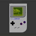 Nintendo Game Boy Electronic Device With White Body Purple Buttons And Green Gaming Screen