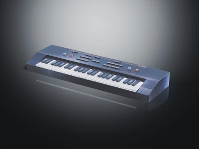 Electronic Keyboard Instrument With Full Size Keys And Control Panel 3d model