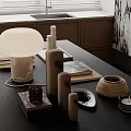 Modern Table Ornaments Table Lamp Candle Books Crafts 3d model