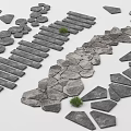 Natural Stone Stepping Stone Paths With Irregular And Linear Designs In Garden Landscape