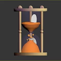 Stylish Orange Hourglass With Light Frame Reflection Base And Flowing Sand As Practical Household Item