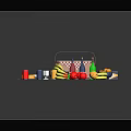 Colorful Picnic Food On Blue And White Striped Blanket With Bananas Oranges Cake And Drinks