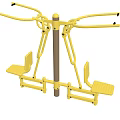 Yellow Dual Seated Outdoor Sports Equipment With Handles And Metal Frame