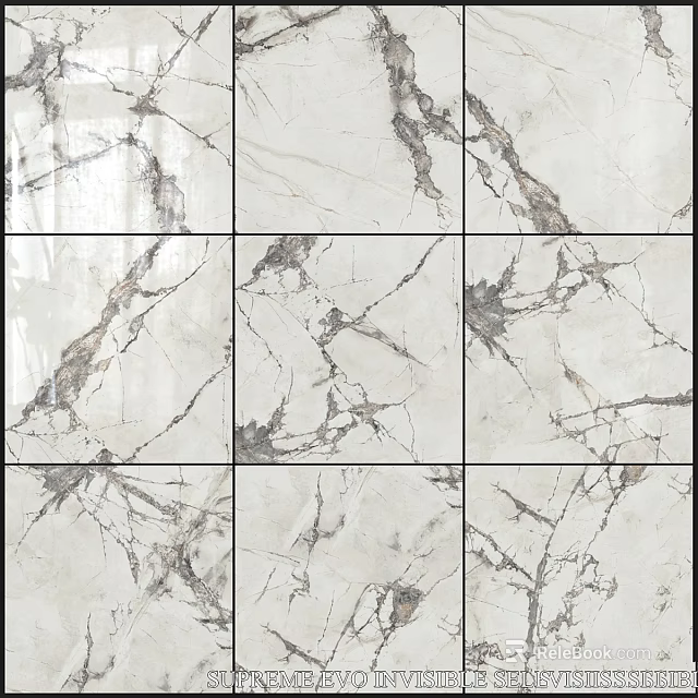 Marble Texture Tiles With White Background And Gray Veins Construction Component 3d model