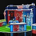 Quality Winter Promotion Exhibition Booth With Football Elements And Decorations