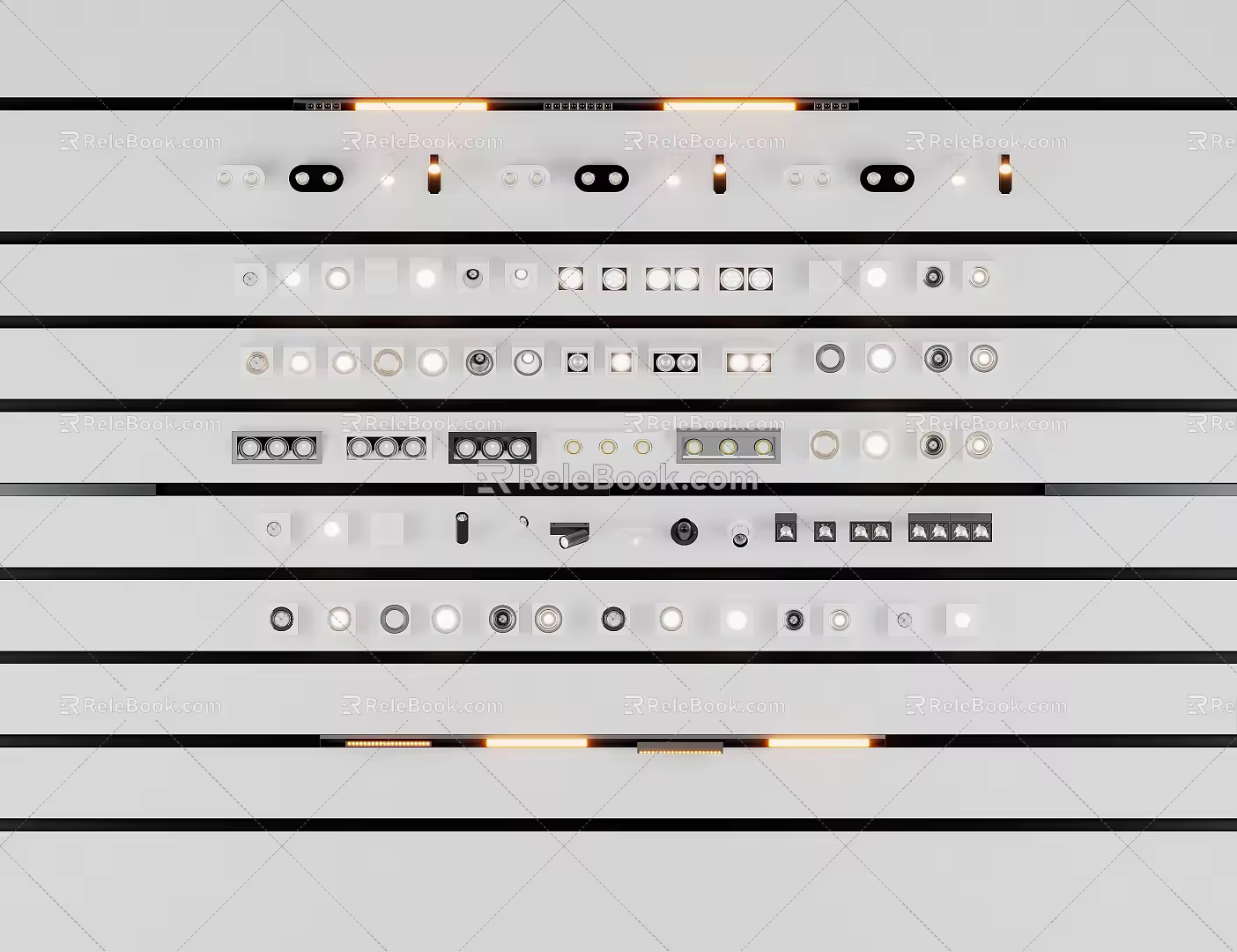 Modern Downlight Magnetic Track Light Spotlight 3d model