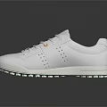 White Casual Lace Up Sneakers With Breathable Holes And Yellow Accent