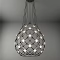 Modern Round Chandelier With Geometric Mesh Structure And Bright LED Lights