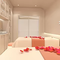Beauty Salon Interior Design with Comfortable Beauty Bed Wooden Stool and Minimalist Decor