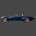 Deep Blue Luxury Convertible With Modern Design LED Headlights And Stylish Wheels