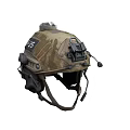 Camouflage Tactical Helmet with Number 23 Marking and Communication Accessories for Protection